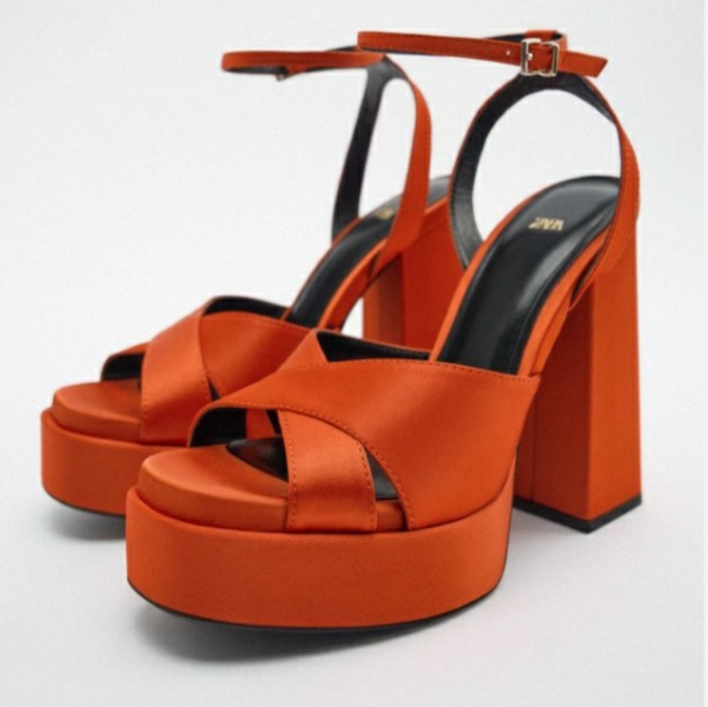 ZARA Chunky Platforms orange